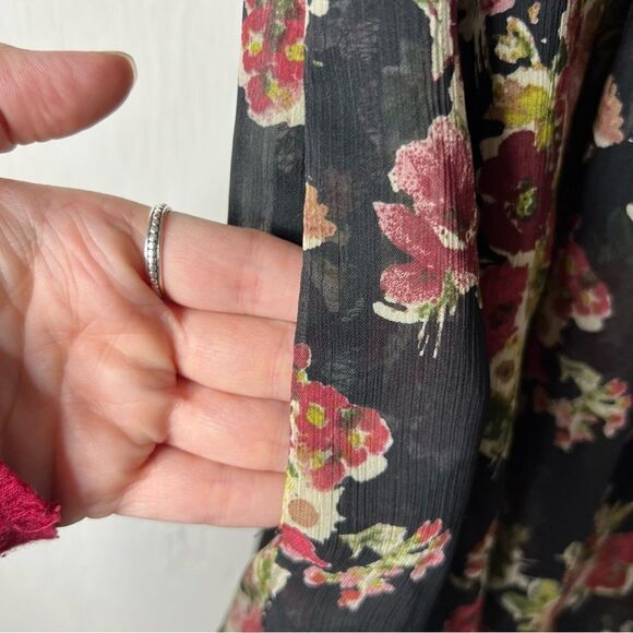 Xhilaration Black Sheer Floral Tunic Dress - Picture 5 of 6